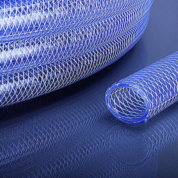 PVC-Gewebeschlauch blau-transparent